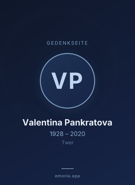 Gedenkportrait von Valentina Pankratova