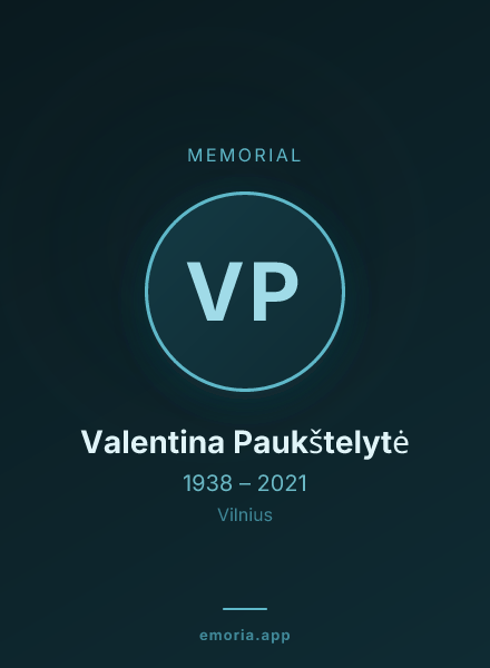 Memorial portrait of Valentina Paukštelytė