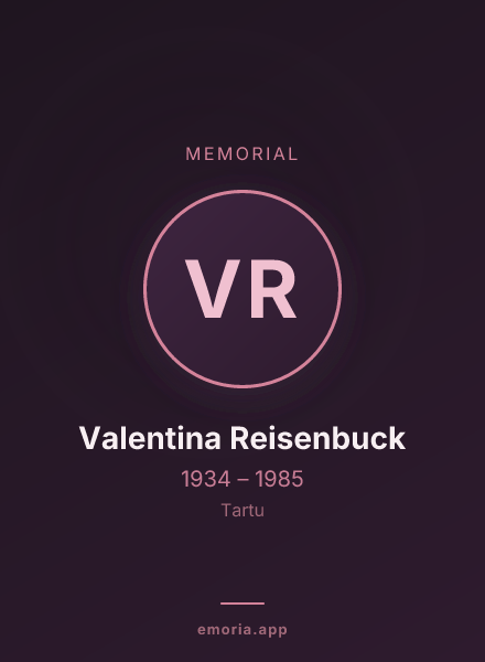Memorial portrait of Valentina Reisenbuck