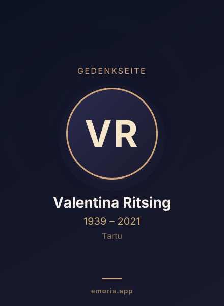 Gedenkportrait von Valentina Ritsing