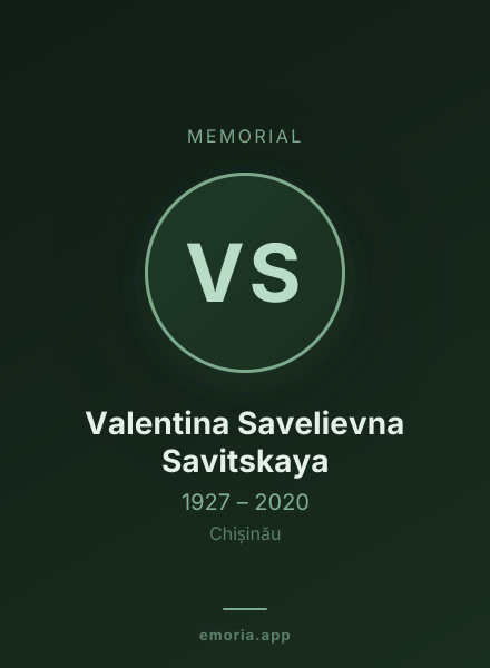 Memorial portrait of Valentina Savelievna Savitskaya
