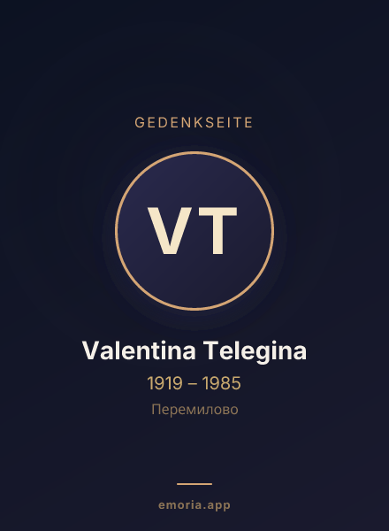Gedenkportrait von Valentina Telegina