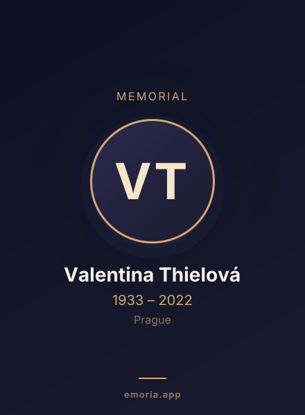 Memorial portrait of Valentina Thielová