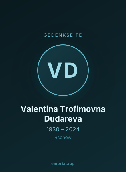 Gedenkportrait von Valentina Trofimovna Dudareva