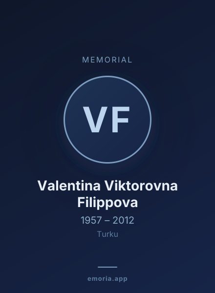 Memorial portrait of Valentina Viktorovna Filippova