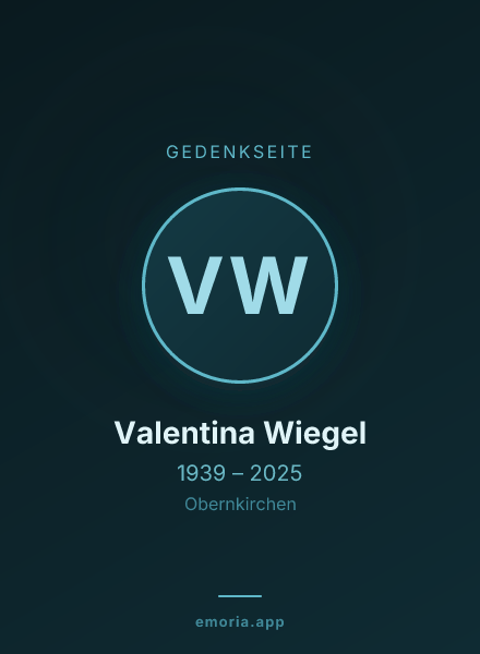 Gedenkportrait von Valentina Wiegel