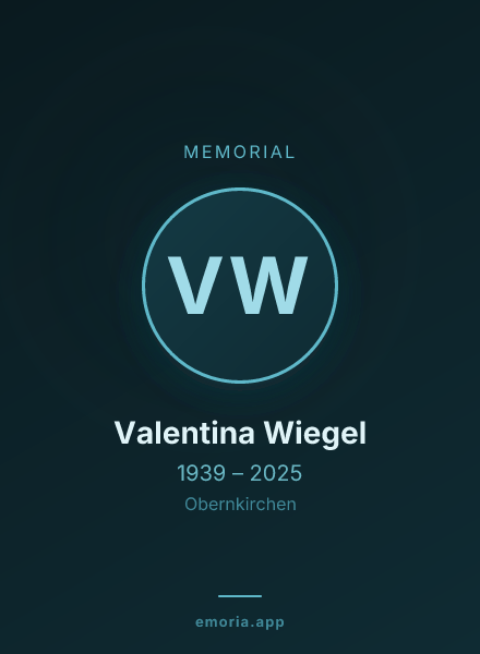 Memorial portrait of Valentina Wiegel