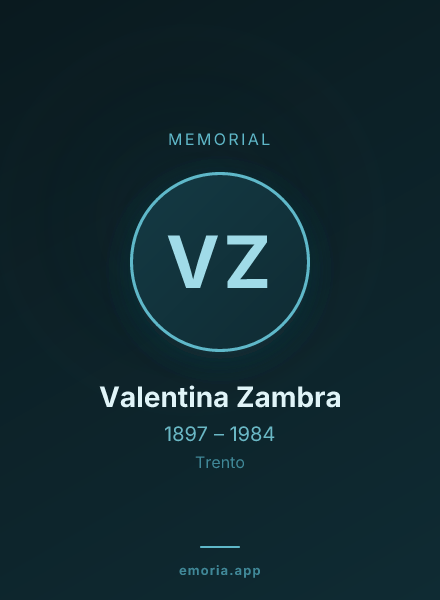 Memorial portrait of Valentina Zambra