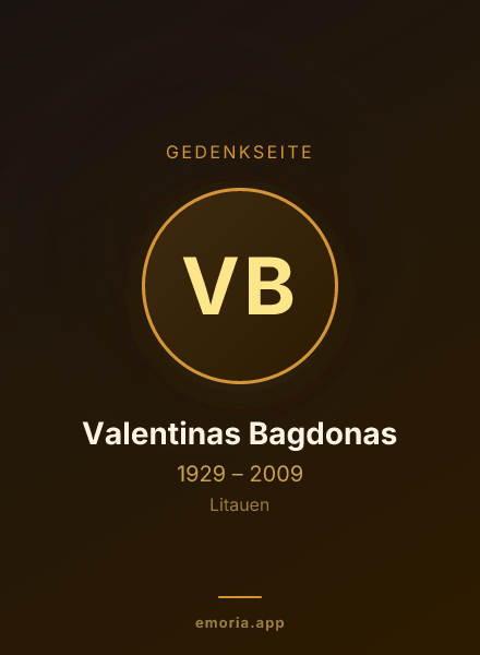 Gedenkportrait von Valentinas Bagdonas