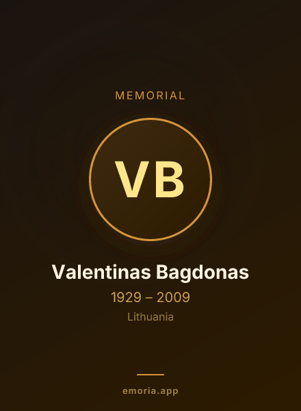 Memorial portrait of Valentinas Bagdonas