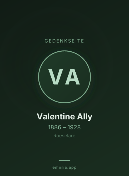 Gedenkportrait von Valentine Ally