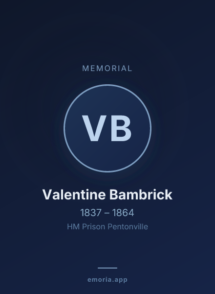 Memorial portrait of Valentine Bambrick