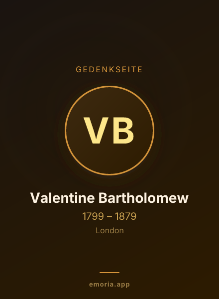 Gedenkportrait von Valentine Bartholomew