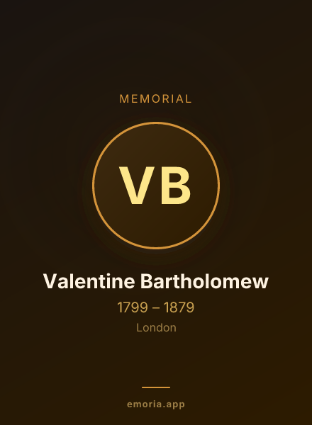 Memorial portrait of Valentine Bartholomew