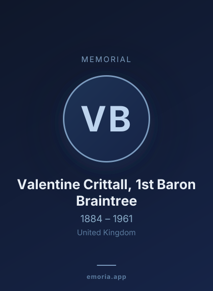 Memorial portrait of Valentine Crittall, 1st Baron Braintree