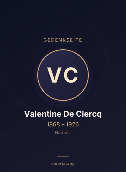 Gedenkportrait von Valentine De Clercq