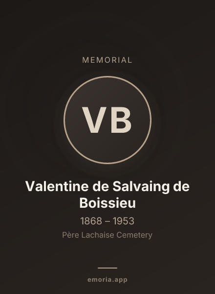 Memorial portrait of Valentine de Salvaing de Boissieu