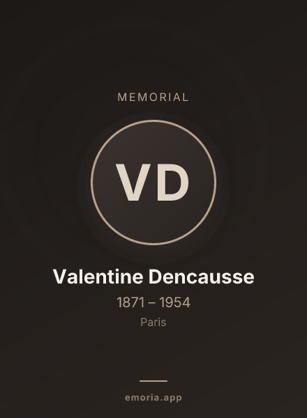 Memorial portrait of Valentine Dencausse