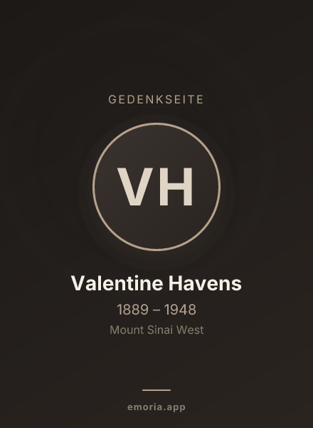 Gedenkportrait von Valentine Havens