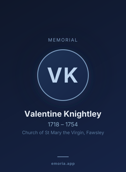 Memorial portrait of Valentine Knightley