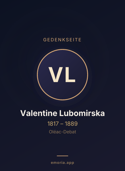 Gedenkportrait von Valentine Lubomirska