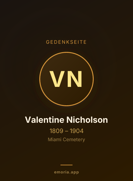 Gedenkportrait von Valentine Nicholson