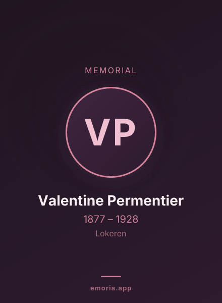 Memorial portrait of Valentine Permentier