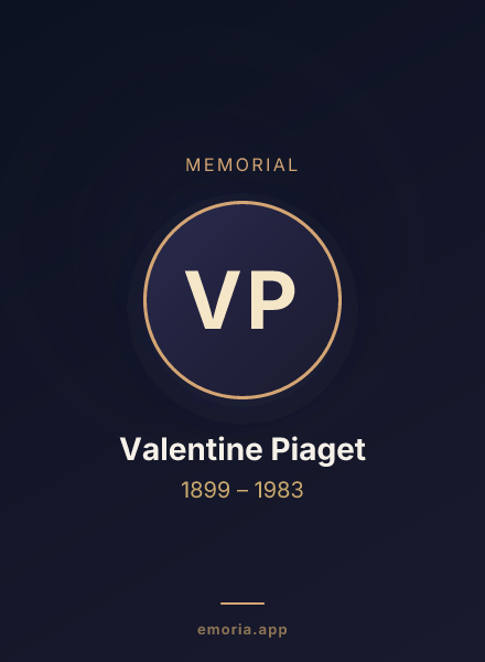Memorial portrait of Valentine Piaget