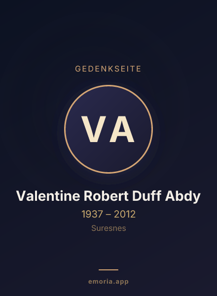 Gedenkportrait von Valentine Robert Duff Abdy