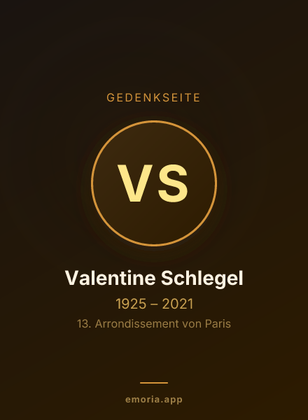 Gedenkportrait von Valentine Schlegel