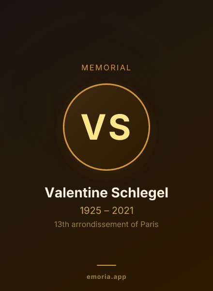 Memorial portrait of Valentine Schlegel