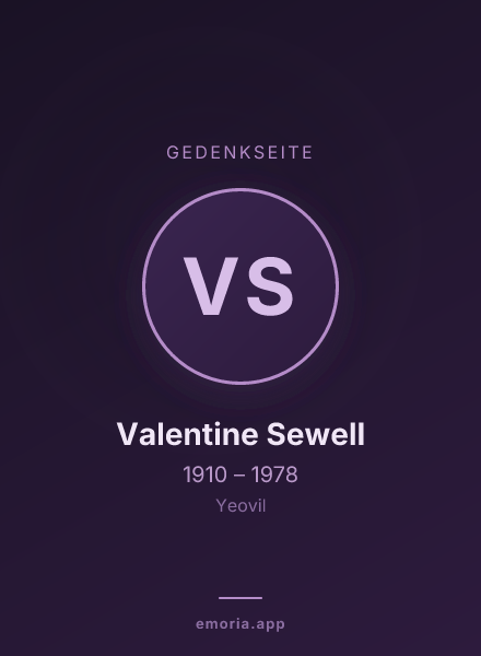 Gedenkportrait von Valentine Sewell