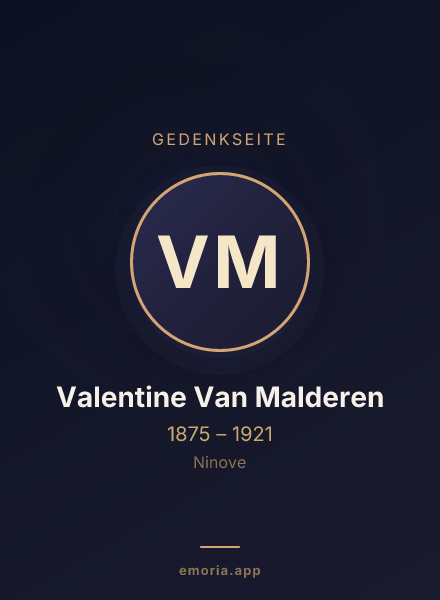 Gedenkportrait von Valentine Van Malderen