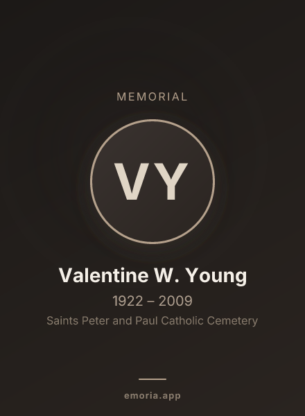 Memorial portrait of Valentine W. Young