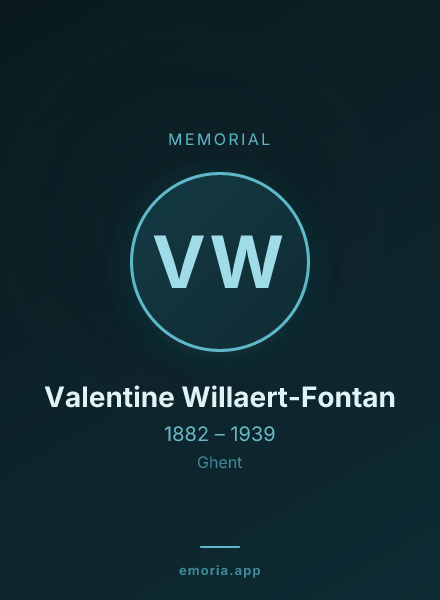 Memorial portrait of Valentine Willaert-Fontan