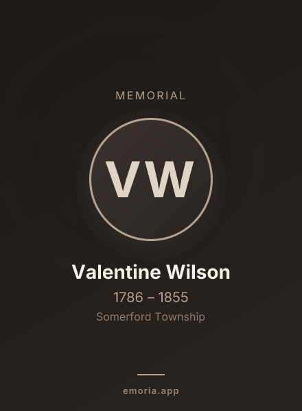 Memorial portrait of Valentine Wilson