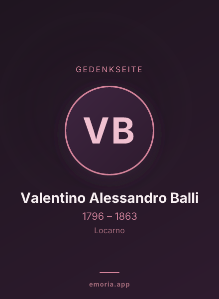 Gedenkportrait von Valentino Alessandro Balli
