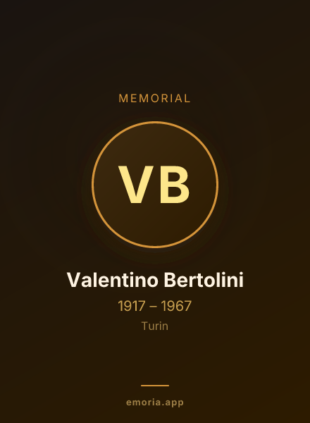 Memorial portrait of Valentino Bertolini
