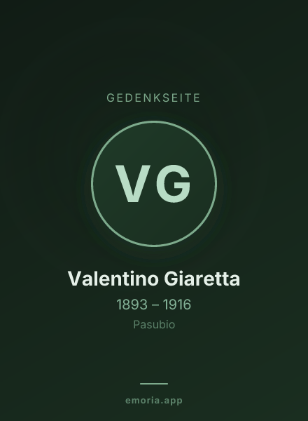 Gedenkportrait von Valentino Giaretta