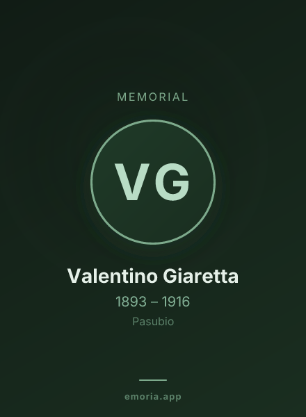 Memorial portrait of Valentino Giaretta
