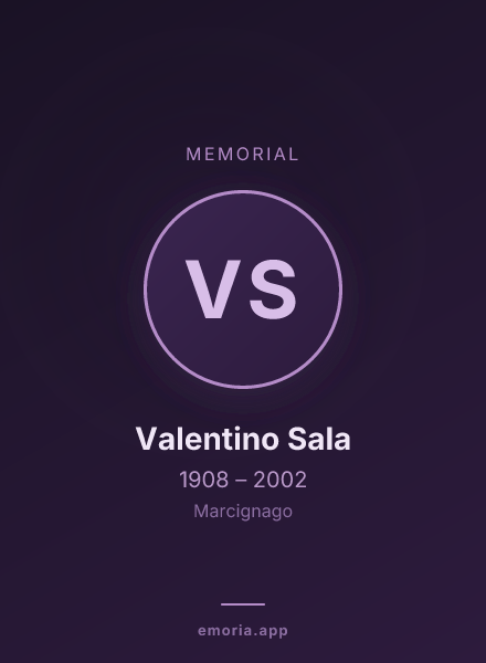 Memorial portrait of Valentino Sala