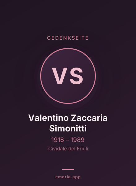 Gedenkportrait von Valentino Zaccaria Simonitti