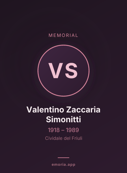 Memorial portrait of Valentino Zaccaria Simonitti