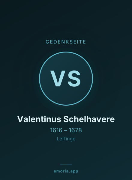 Gedenkportrait von Valentinus Schelhavere