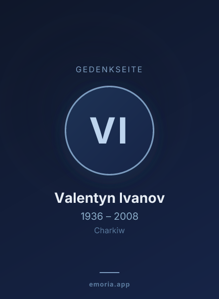 Gedenkportrait von Valentyn Ivanov