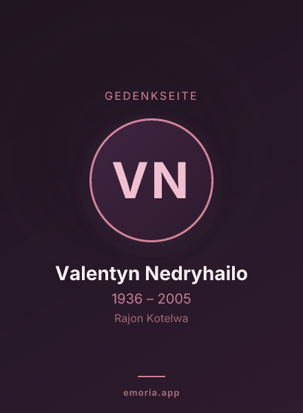 Gedenkportrait von Valentyn Nedryhailo