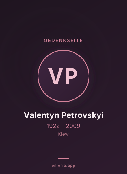 Gedenkportrait von Valentyn Petrovskyi
