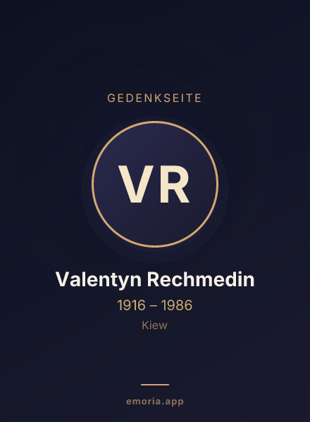 Gedenkportrait von Valentyn Rechmedin