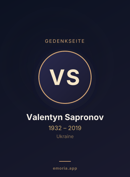 Gedenkportrait von Valentyn Sapronov