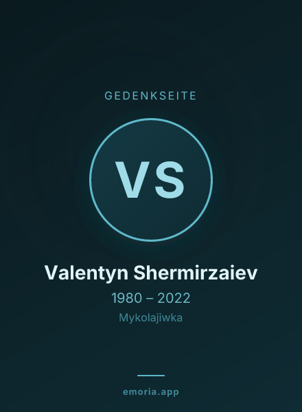 Gedenkportrait von Valentyn Shermirzaiev